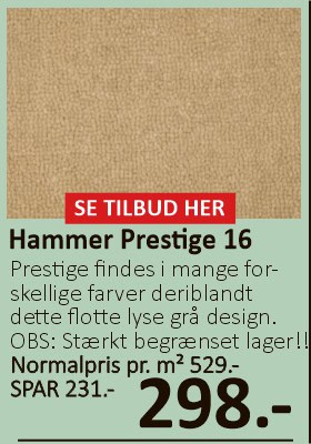 Tilbud på gulvtæppe - Hammer Prestige 16